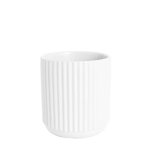 The Everyday Hero matte ceramic planter in White, 14cm size.