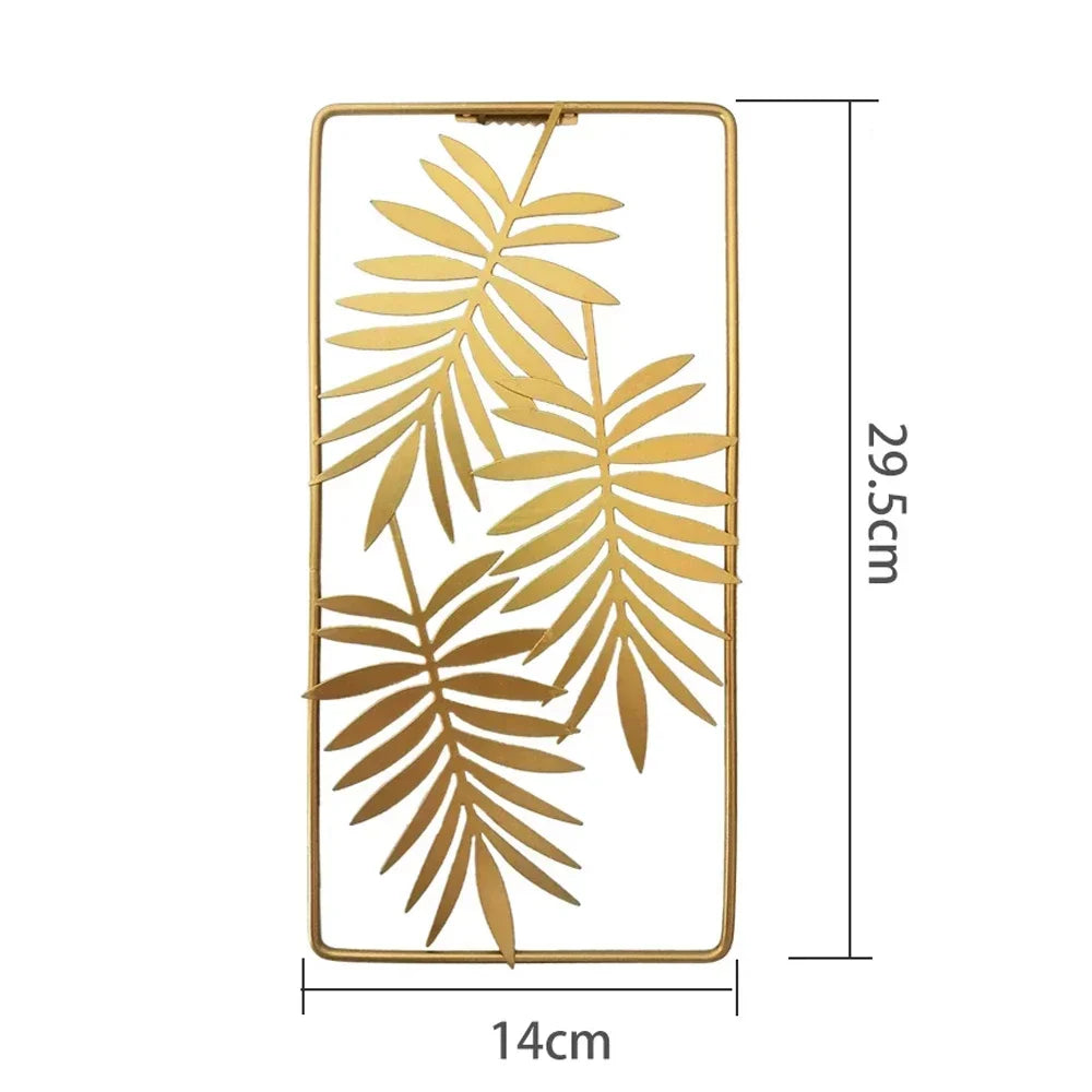 1Pcs Nordic Retro Metallic Plant Wall Mounted Photo Frame Ginkgo Leaf Art Home Living Room Wall Decoration Accessories