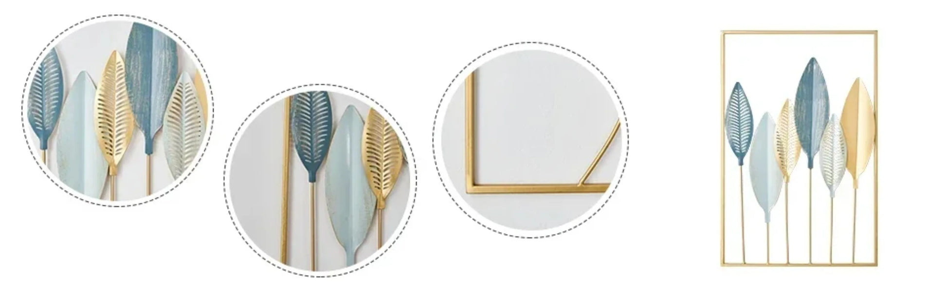 1Pcs Nordic Retro Metallic Plant Wall Mounted Photo Frame Ginkgo Leaf Art Home Living Room Wall Decoration Accessories