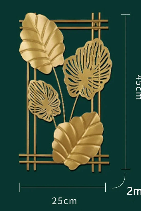 1Pcs Nordic Retro Metallic Plant Wall Mounted Photo Frame Ginkgo Leaf Art Home Living Room Wall Decoration Accessories