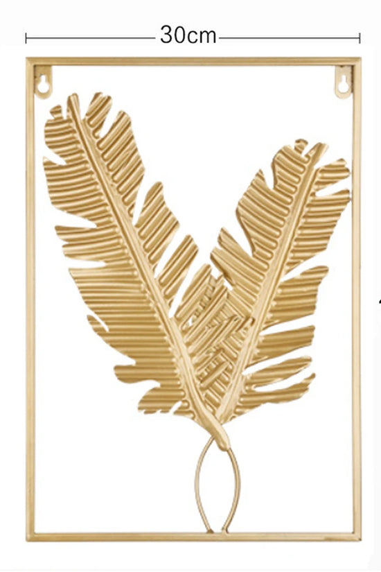 Metal Leaf Iron Wall Hanging Decor Palm Maple Leaves Plant Ginkgo Nordic Wall Pendant Mural Living Room Bedroom Home Decoration