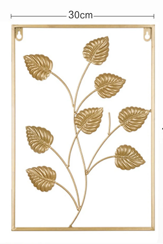 Metal Leaf Iron Wall Hanging Decor Palm Maple Leaves Plant Ginkgo Nordic Wall Pendant Mural Living Room Bedroom Home Decoration