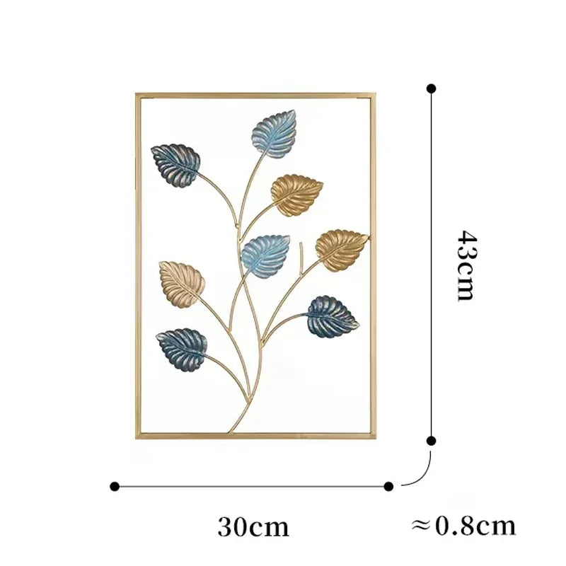 1Pcs Nordic Retro Metallic Plant Wall Mounted Photo Frame Ginkgo Leaf Art Home Living Room Wall Decoration Accessories