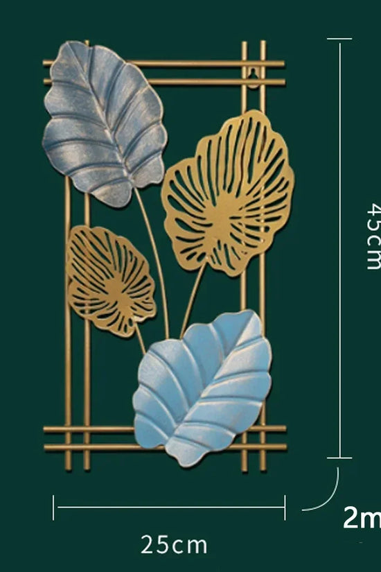 1Pcs Nordic Retro Metallic Plant Wall Mounted Photo Frame Ginkgo Leaf Art Home Living Room Wall Decoration Accessories