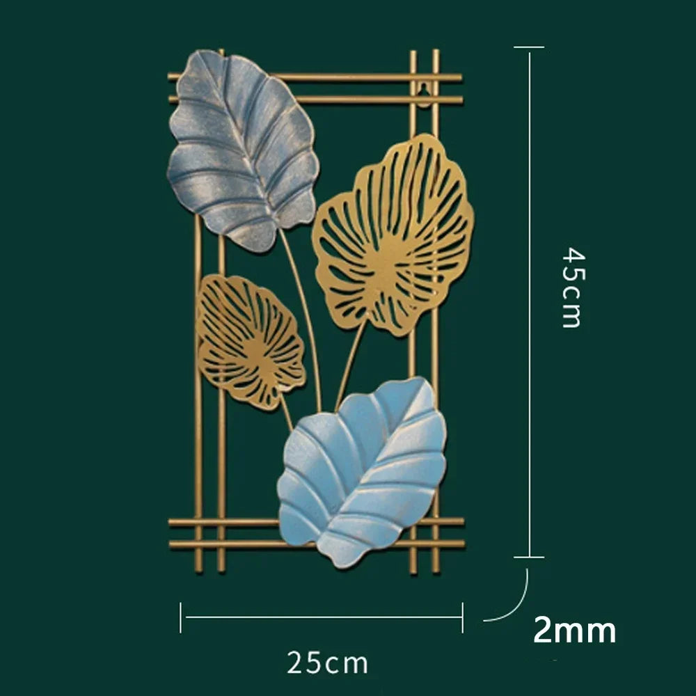1Pcs Nordic Retro Metallic Plant Wall Mounted Photo Frame Ginkgo Leaf Art Home Living Room Wall Decoration Accessories