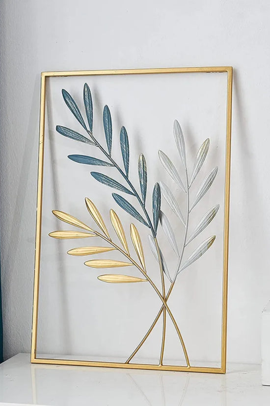 1Pcs Nordic Retro Metallic Plant Wall Mounted Photo Frame Ginkgo Leaf Art Home Living Room Wall Decoration Accessories
