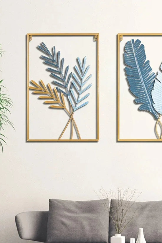 1Pcs Nordic Retro Metallic Plant Wall Mounted Photo Frame Ginkgo Leaf Art Home Living Room Wall Decoration Accessories