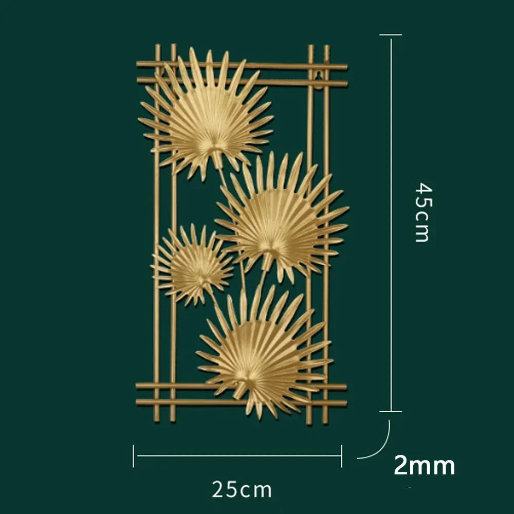 1Pcs Nordic Retro Metallic Plant Wall Mounted Photo Frame Ginkgo Leaf Art Home Living Room Wall Decoration Accessories