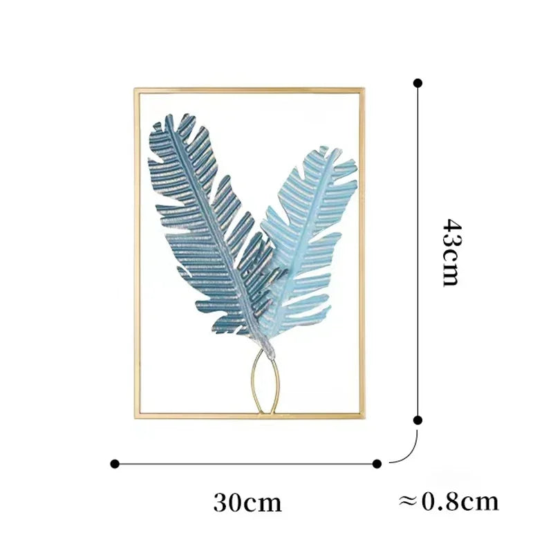 1Pcs Nordic Retro Metallic Plant Wall Mounted Photo Frame Ginkgo Leaf Art Home Living Room Wall Decoration Accessories