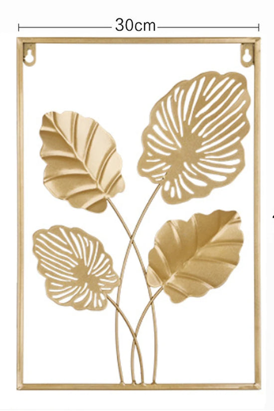 Metal Leaf Iron Wall Hanging Decor Palm Maple Leaves Plant Ginkgo Nordic Wall Pendant Mural Living Room Bedroom Home Decoration