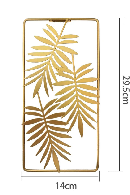 Metal Leaf Iron Wall Hanging Decor Palm Maple Leaves Plant Ginkgo Nordic Wall Pendant Mural Living Room Bedroom Home Decoration