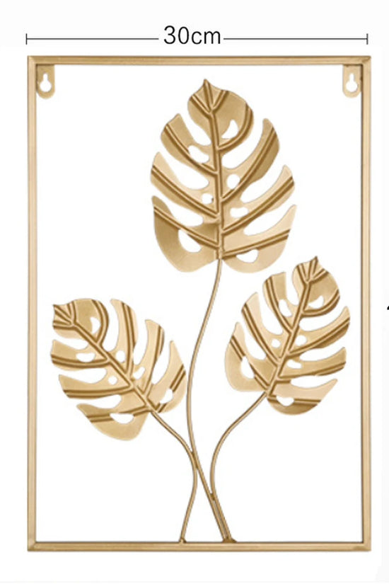 Metal Leaf Iron Wall Hanging Decor Palm Maple Leaves Plant Ginkgo Nordic Wall Pendant Mural Living Room Bedroom Home Decoration