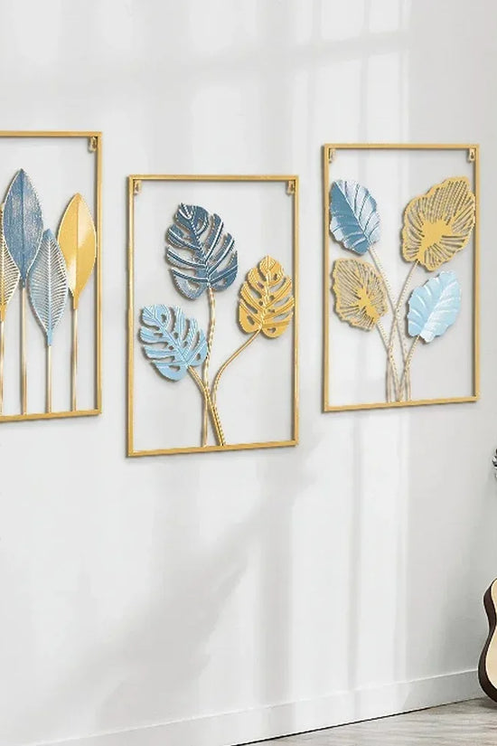 1Pcs Nordic Retro Metallic Plant Wall Mounted Photo Frame Ginkgo Leaf Art Home Living Room Wall Decoration Accessories