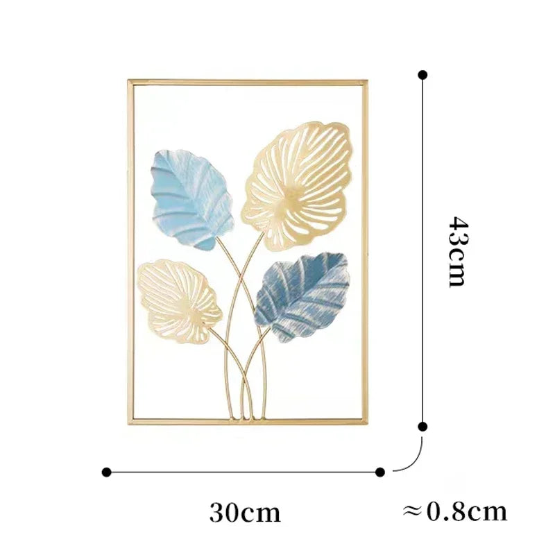 1Pcs Nordic Retro Metallic Plant Wall Mounted Photo Frame Ginkgo Leaf Art Home Living Room Wall Decoration Accessories