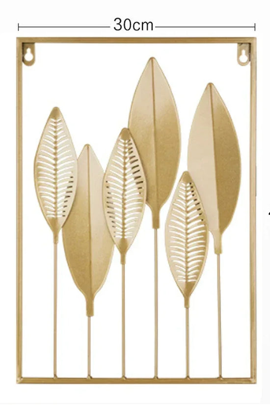 1Pcs Nordic Retro Metallic Plant Wall Mounted Photo Frame Ginkgo Leaf Art Home Living Room Wall Decoration Accessories
