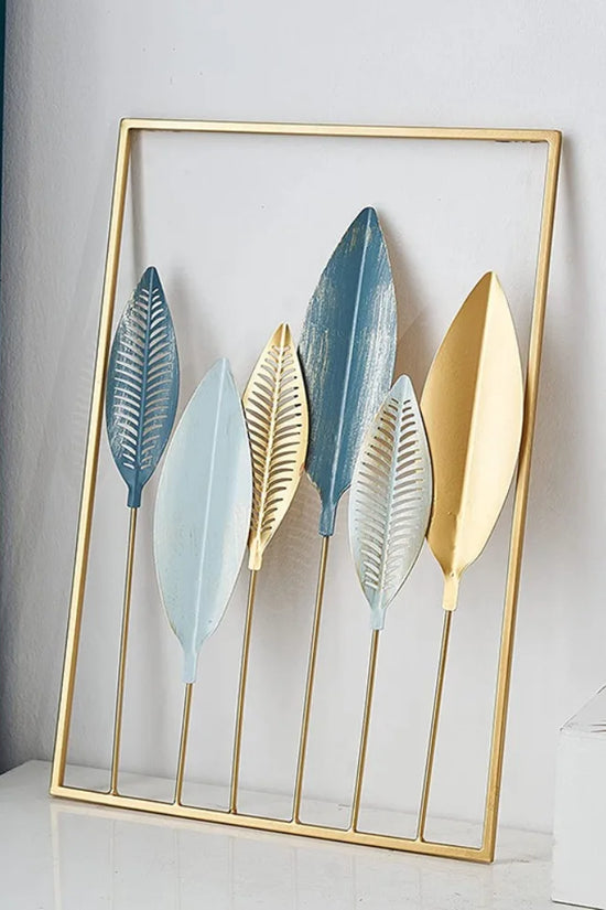 1Pcs Nordic Retro Metallic Plant Wall Mounted Photo Frame Ginkgo Leaf Art Home Living Room Wall Decoration Accessories