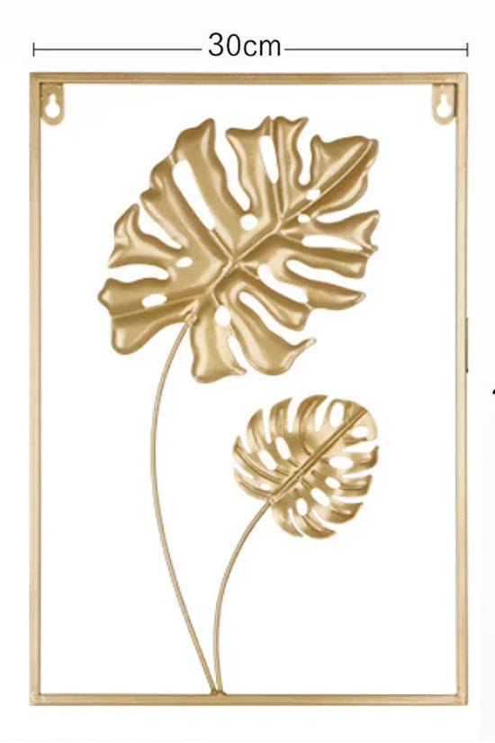1Pcs Nordic Retro Metallic Plant Wall Mounted Photo Frame Ginkgo Leaf Art Home Living Room Wall Decoration Accessories
