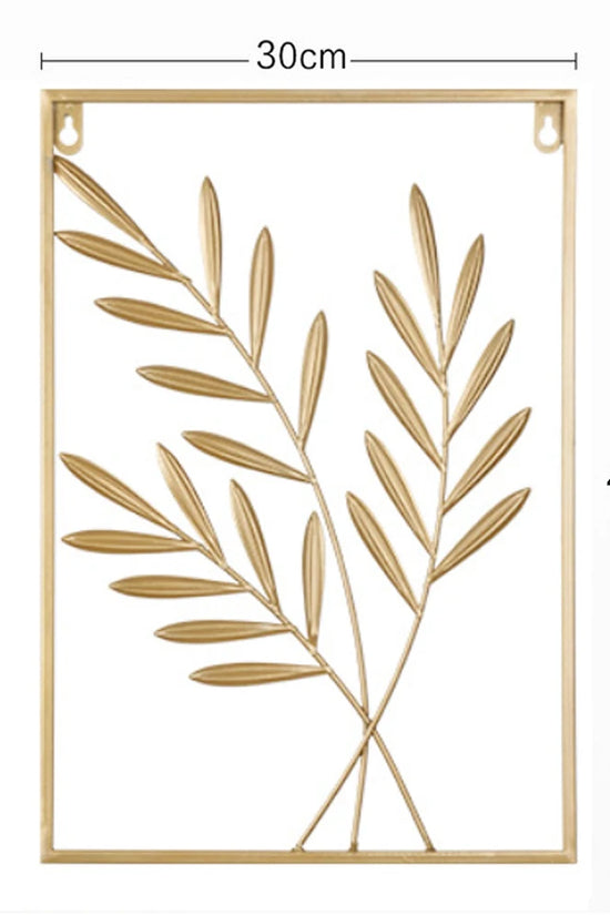 Metal Leaf Iron Wall Hanging Decor Palm Maple Leaves Plant Ginkgo Nordic Wall Pendant Mural Living Room Bedroom Home Decoration