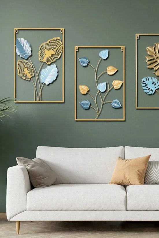 1Pcs Nordic Retro Metallic Plant Wall Mounted Photo Frame Ginkgo Leaf Art Home Living Room Wall Decoration Accessories