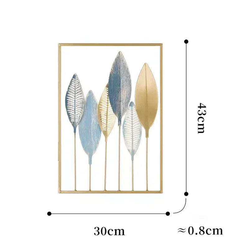 1Pcs Nordic Retro Metallic Plant Wall Mounted Photo Frame Ginkgo Leaf Art Home Living Room Wall Decoration Accessories