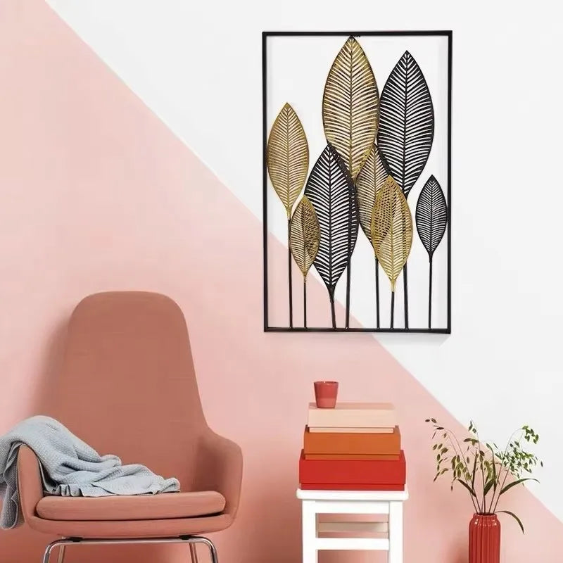 Creative home living room decoration retro industrial style wall decoration banana leaf wall decoration