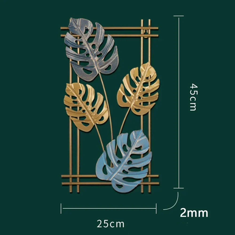 1Pcs Nordic Retro Metallic Plant Wall Mounted Photo Frame Ginkgo Leaf Art Home Living Room Wall Decoration Accessories