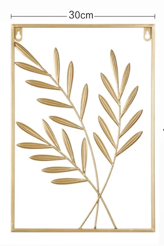 1Pcs Nordic Retro Metallic Plant Wall Mounted Photo Frame Ginkgo Leaf Art Home Living Room Wall Decoration Accessories