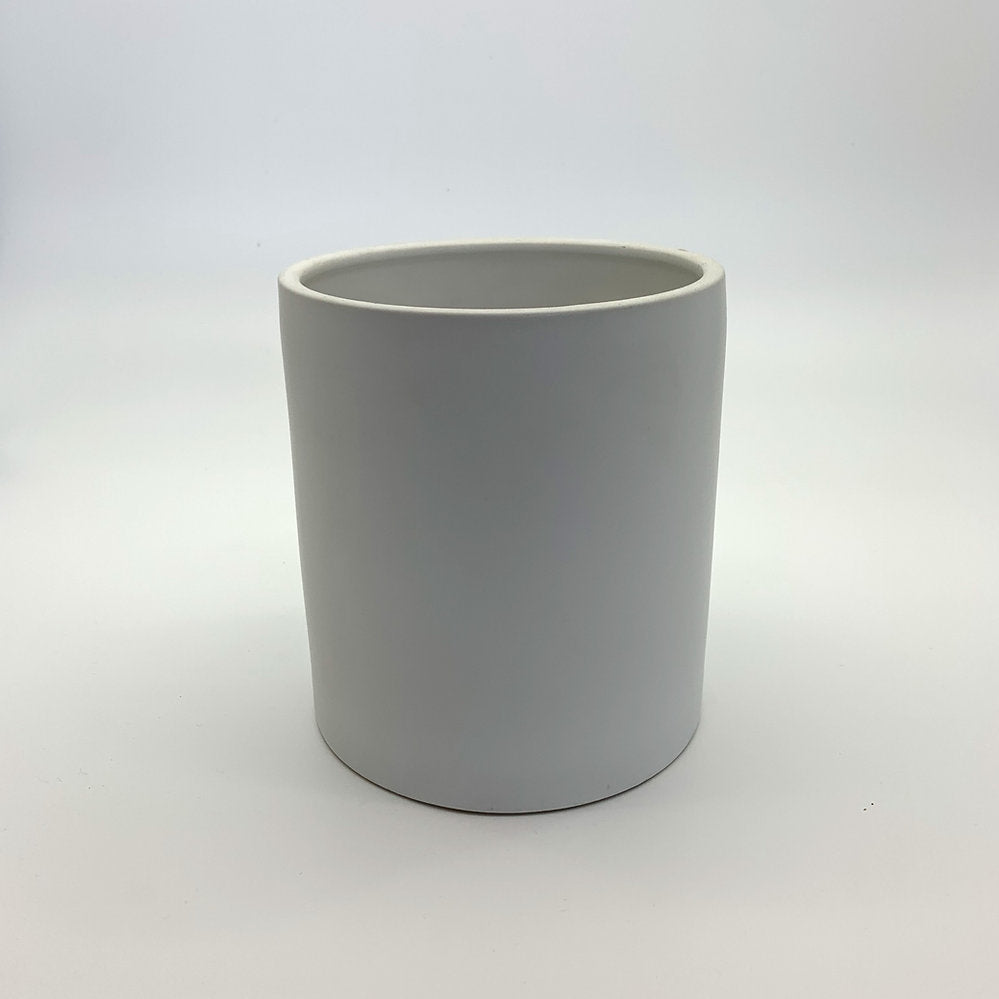 The Ultimate Roommate planter in matte white with a smooth cylindrical shape photographed on a clean white background.