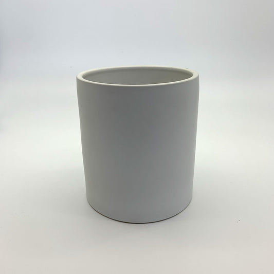 The Ultimate Roommate planter in matte white with a smooth cylindrical shape photographed on a clean white background.