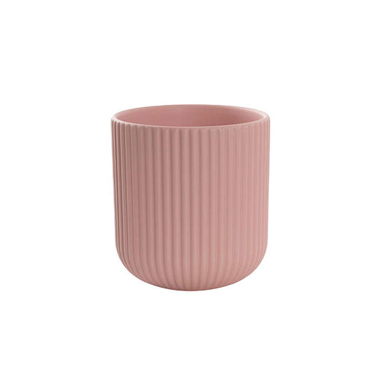 The Effortless Fit matte ceramic planter in Blush Pink, 14cm size
